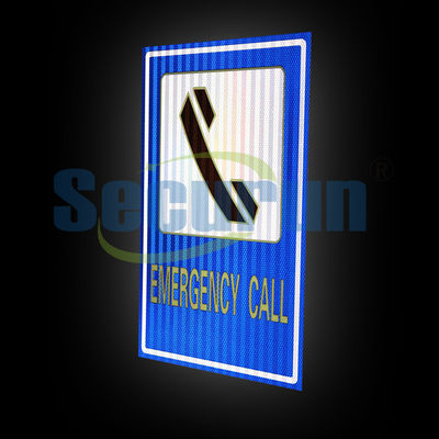 Aluminum Custom Reflective Sign Emergency Telephone 2mm 3mm Thickness