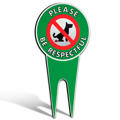Aluminum No Dog Fouling Sign Stake Reflective Sign Board For Yard Garden