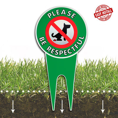 Aluminum No Dog Fouling Sign Stake Reflective Sign Board For Yard Garden