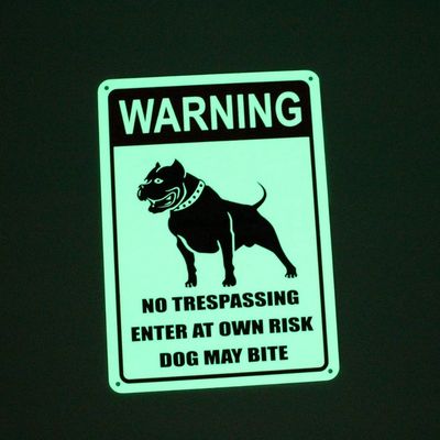 Yards Warning Photoluminescent Safety Products Aluminum Beware Of Dog Symbol