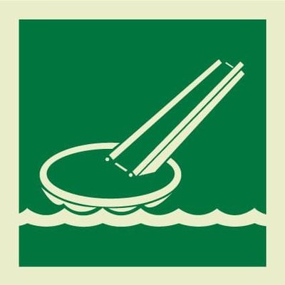 Segnaletica fotoluminescente in plastica rettangolare che brilla al buio 150*150 mm